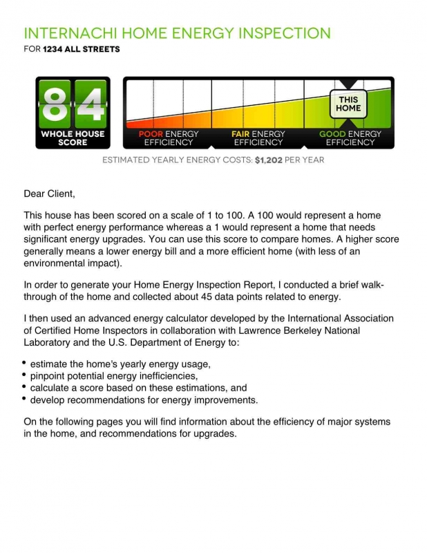 home energy inspection report