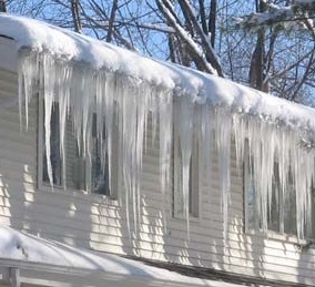 Ice dams may form on un-vented roofs