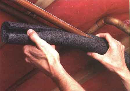 Foam insulation will prevent pipes from sweating