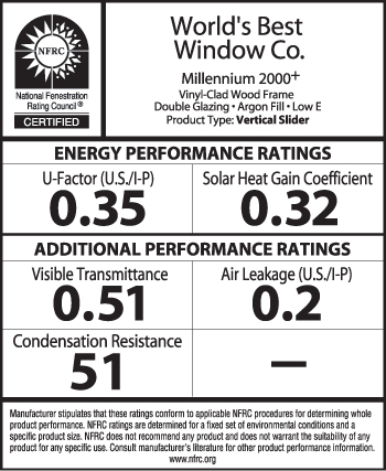 An example of an NFRC-certified product label