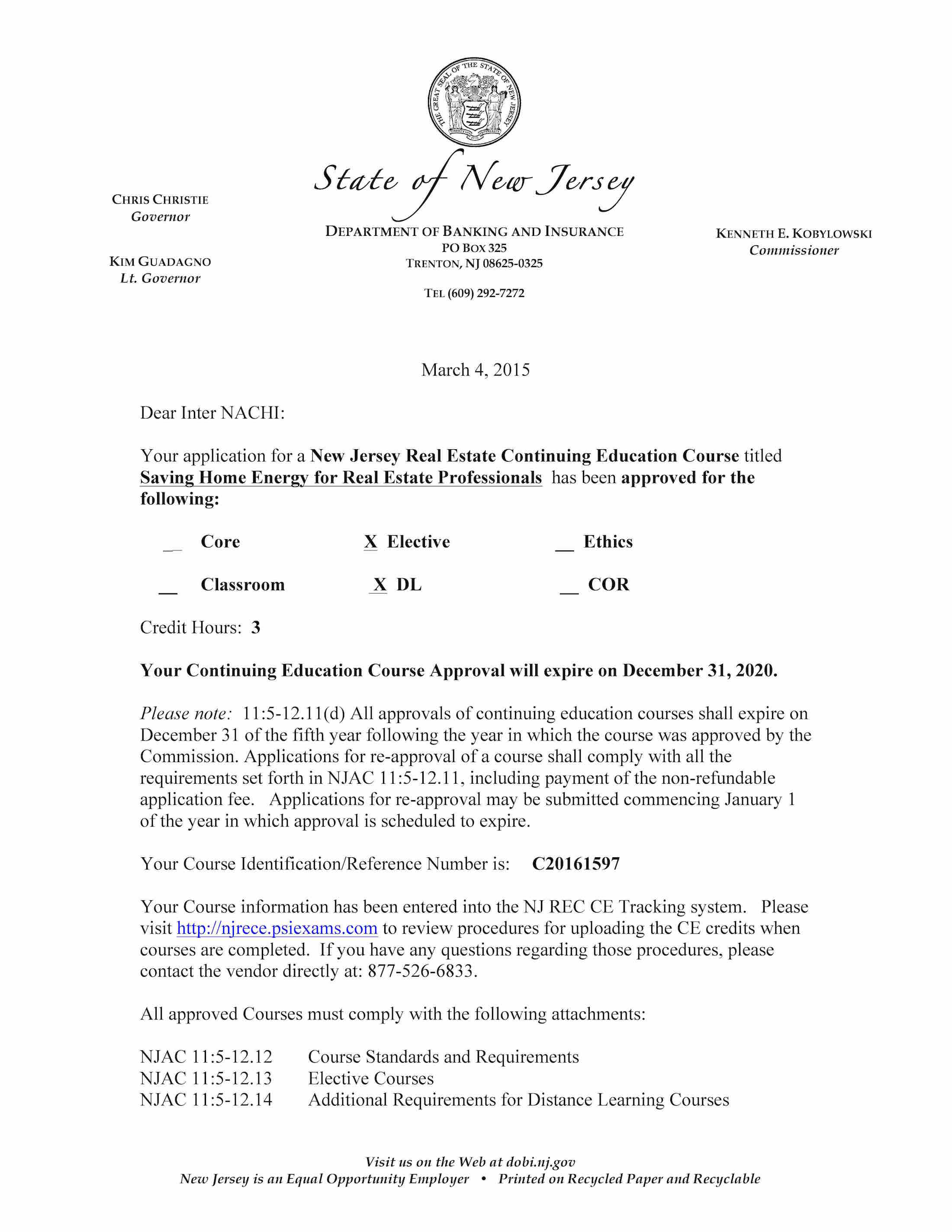 Archived New Jersey Real Estate Approvals - Internachi