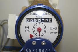 First photos of water meter, while not running, showing baseline reading.