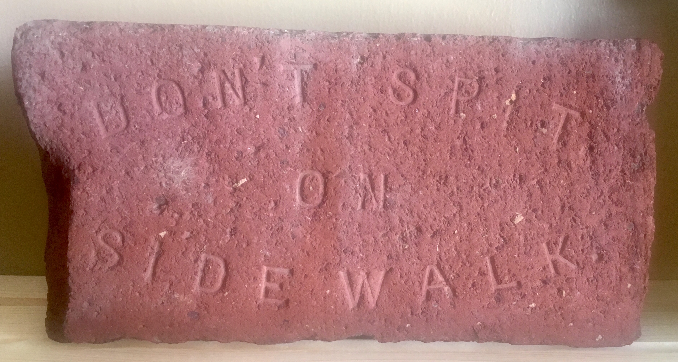 InterNACHI Inspector Museum - Don't Spit on the Sidewalk brick.