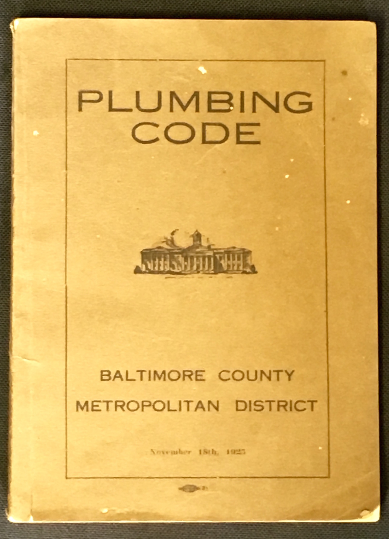 Plumbing code from 1925.
